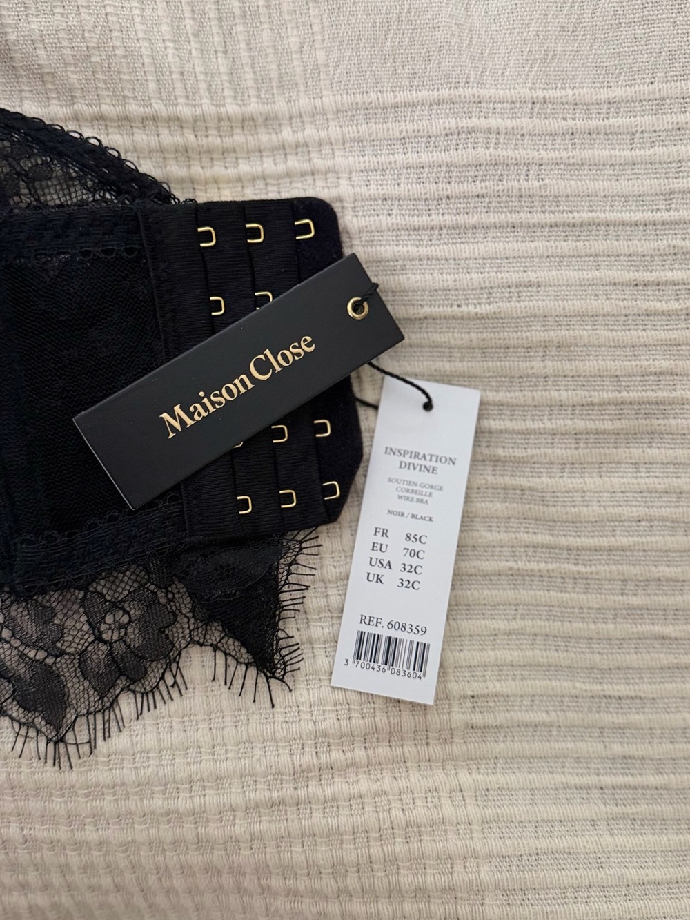 NWT Maison Close Inspiration Divine Black Lace Underwire Bra
